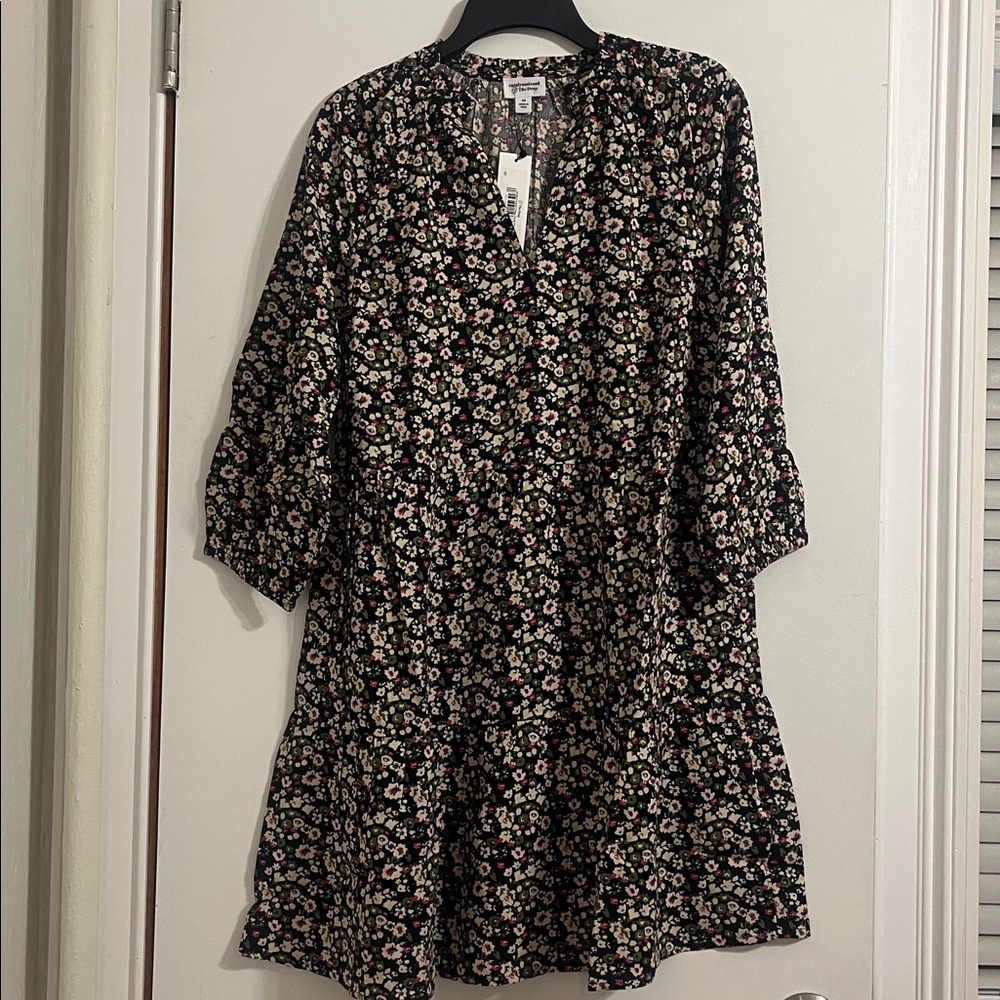 The Drop Womens Caralynmirand Ruffle-Neck Tiered Floral Mini Dress Size XS
